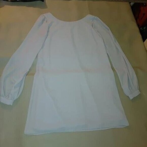 LuLu Small Gray Long Cuff Sleeve Wide Fit Dress Classic Simple Solid - Picture 2 of 7